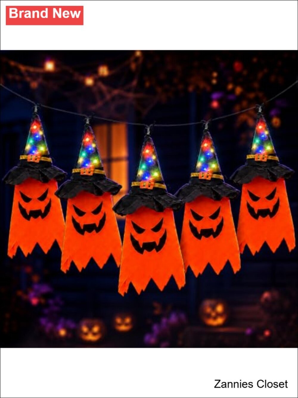 👻 Halloween Pumpkin String Lights 11.2Ft 5 Pack Outdoor Decor 17.7in